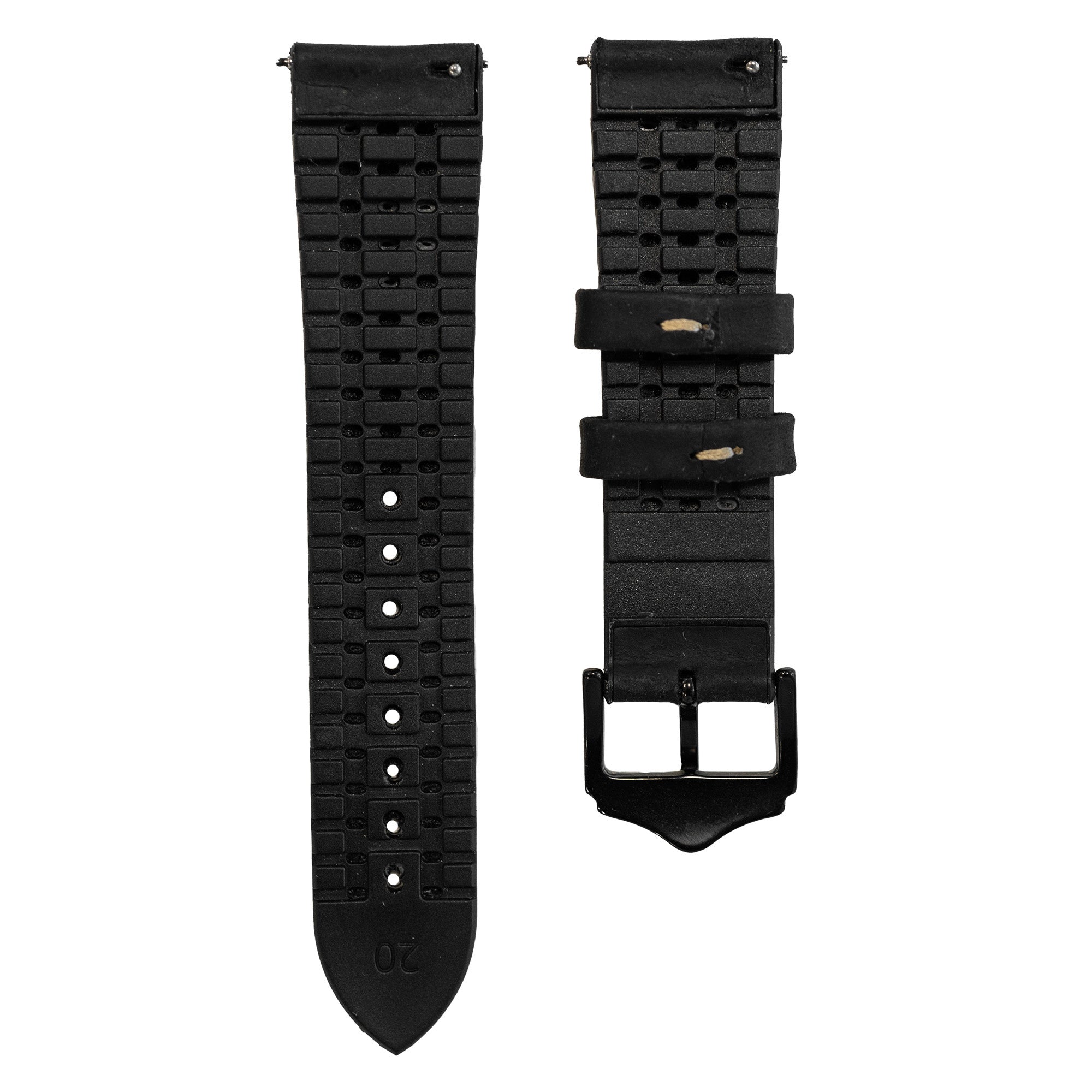 Polar Grit X Silicone/Leather Strap (Black)