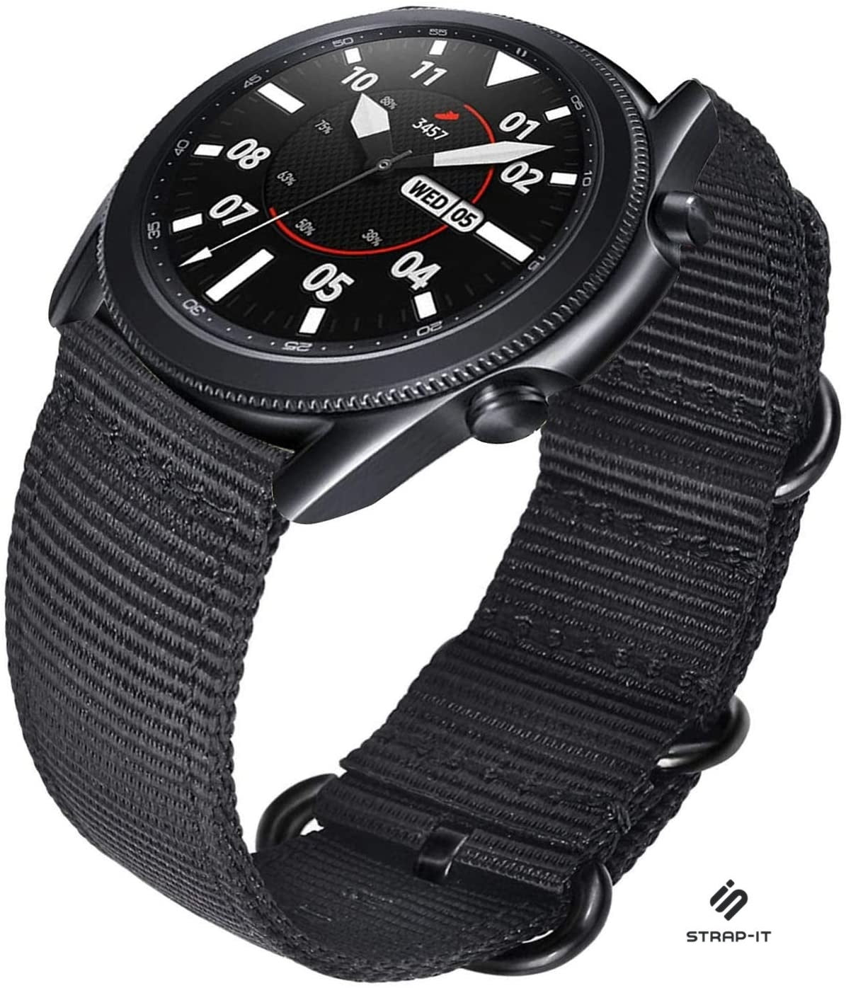 Correa nylon con hebilla Samsung Galaxy Watch 3 45mm (negro)