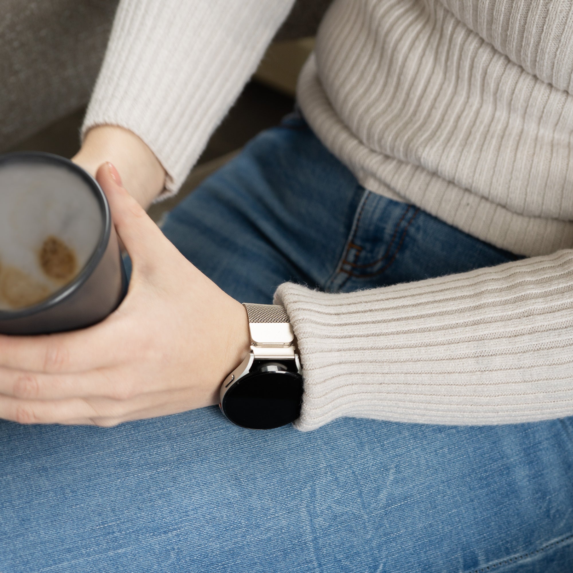 Correa milanesa Samsung Galaxy Watch 4 40mm (blanco estrella)