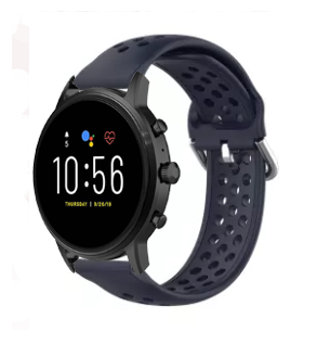 Fossil Gen 4 Explorist (HR) Breathable Silicone Strap (Dark Blue)