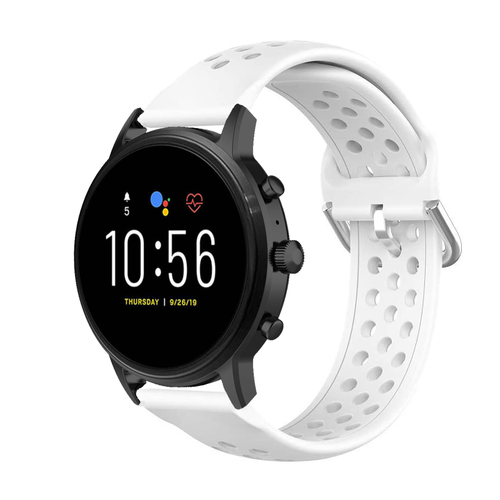 Correa silicona respirable Fossil Gen 4 Explorist HR (blanco)