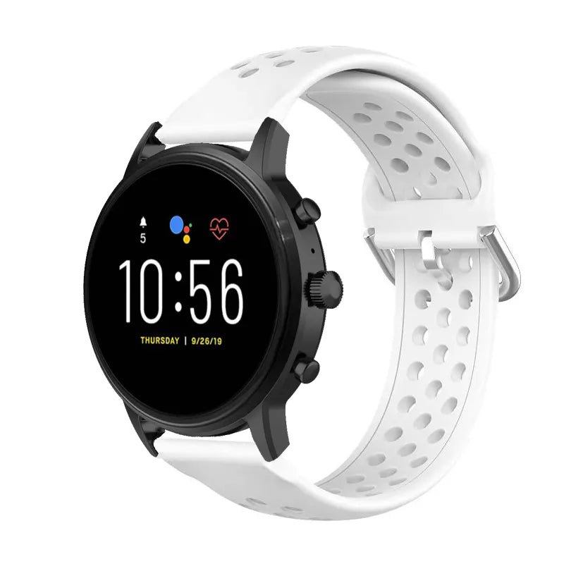 Correa silicona respirable Fossil Gen 4 Explorist HR (blanco)