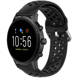 Correa silicona respirable Fossil Gen 4 Explorist HR (negro)