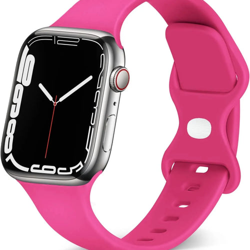 Correa silicona Apple Watch (rosa brillante)