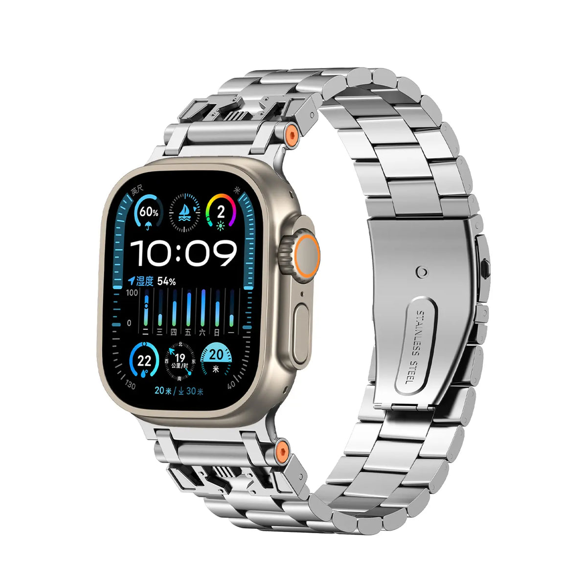 Apple Watch Mecha Steel Strap (Silver)