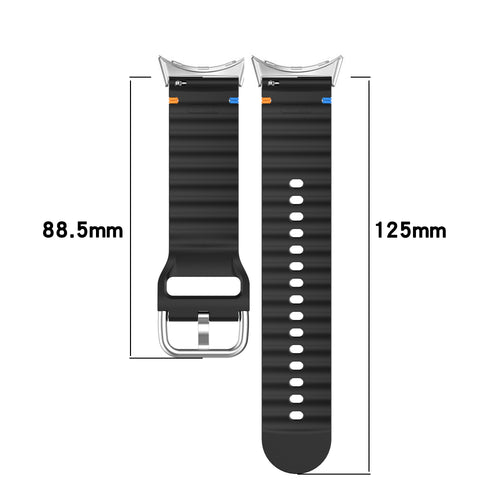 Correa silicona ondulada Google Pixel Watch 4 - 45mm (negro)