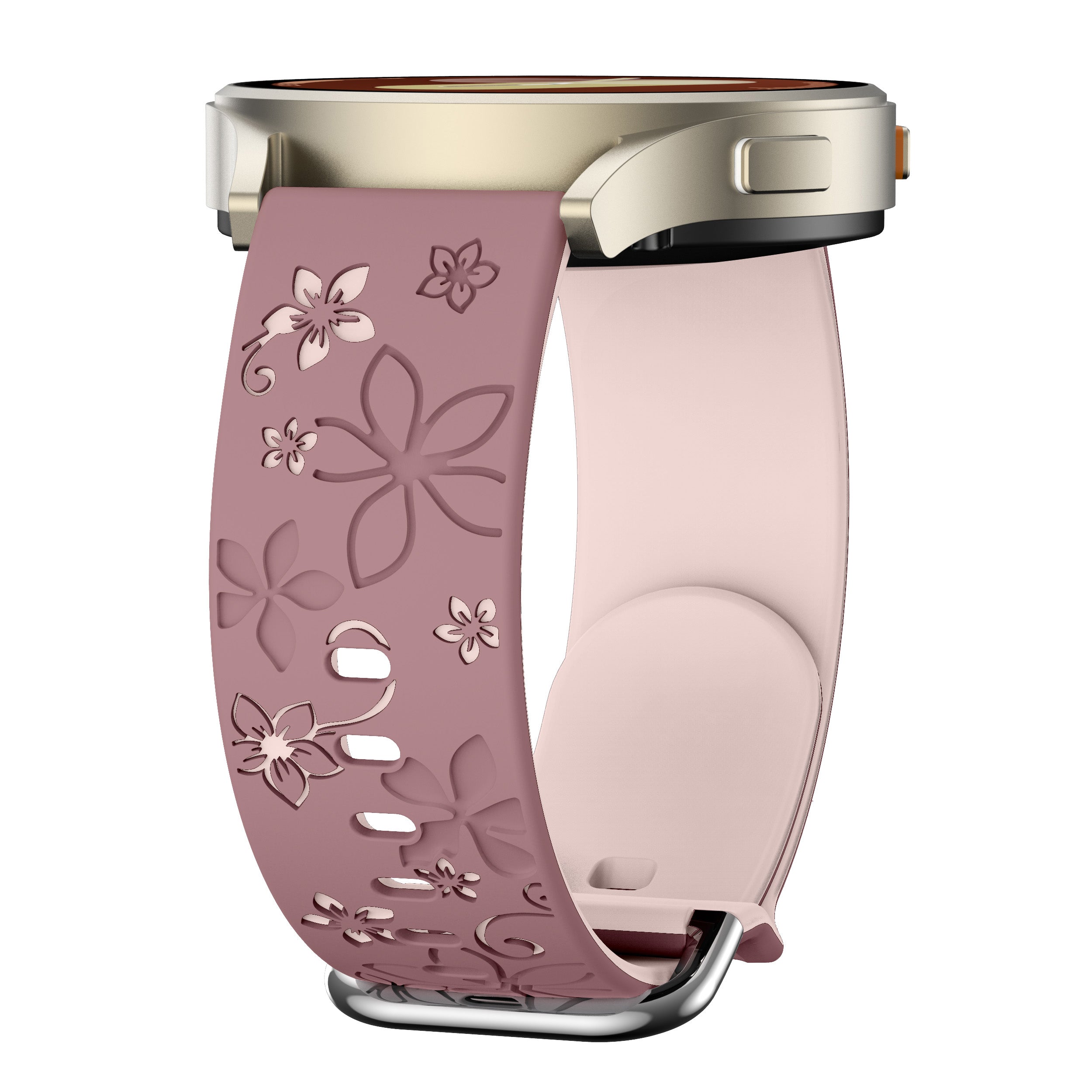 Correa silicona 'Flores' Amazfit GTS 3 (morado ahumado/rosa claro)