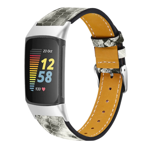 Correa cuero moderna Fitbit Charge 6 (serpiente)