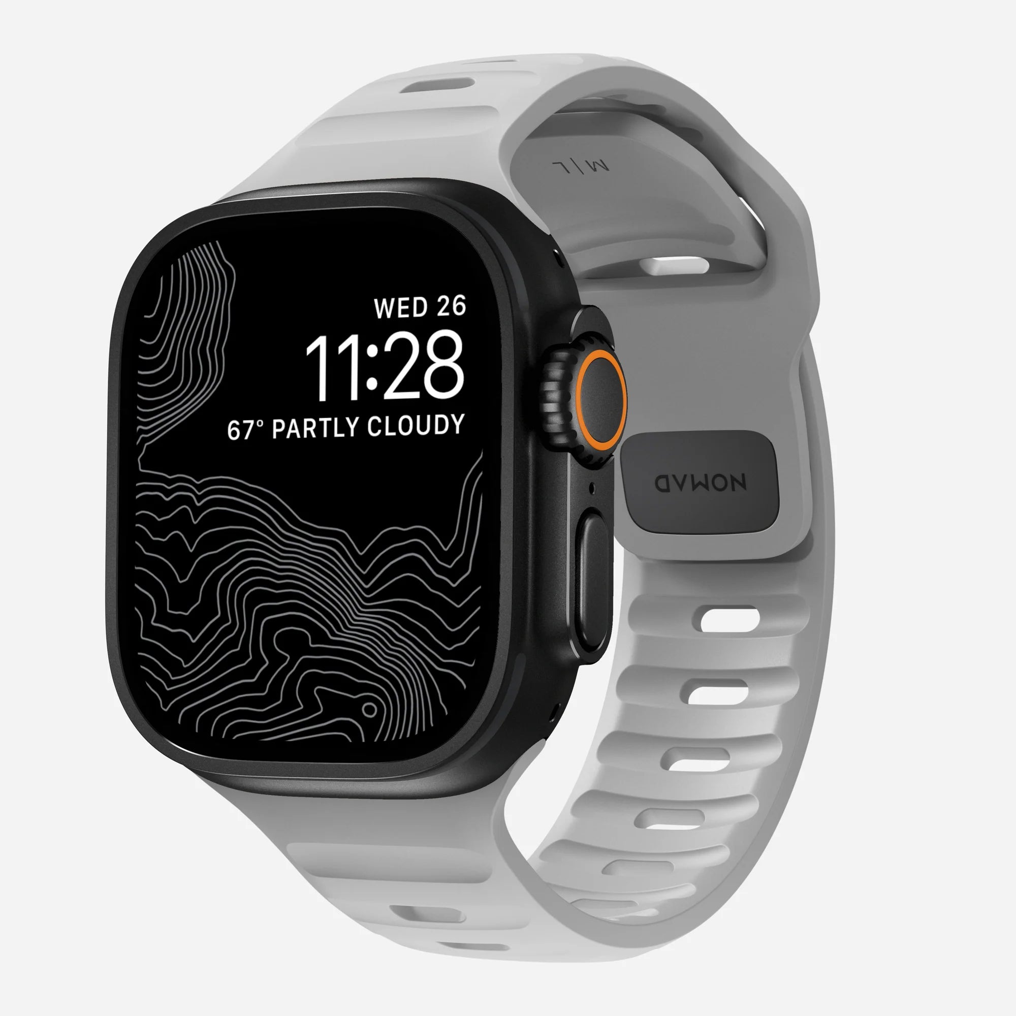 Nomad Correa silicona deportiva Apple Watch (gris lunar)