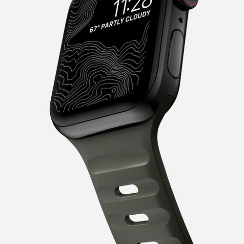 Nomad Correa silicona deportiva Apple Watch (verde ceniza)