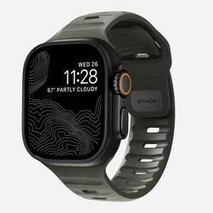 Nomad Correa silicona deportiva Apple Watch (verde ceniza)