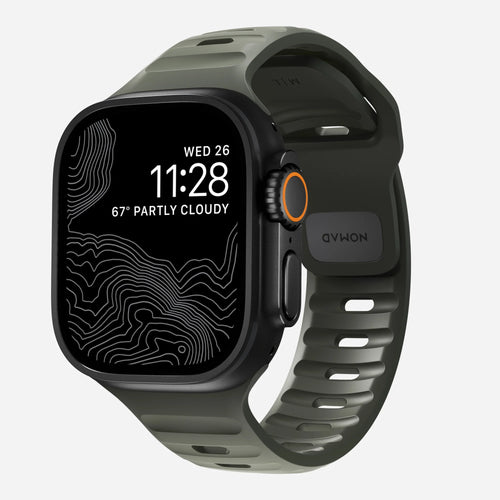 Nomad Correa silicona deportiva Apple Watch (verde ceniza)