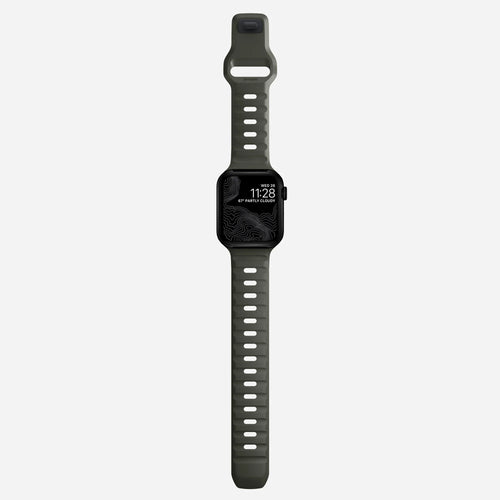 Nomad Correa silicona deportiva Apple Watch (verde ceniza)