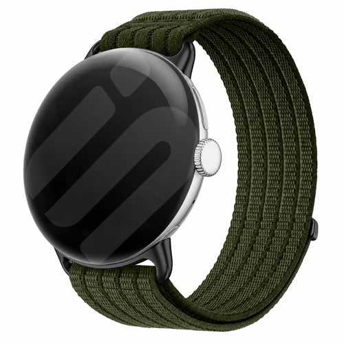 Google Pixel Watch 4 - 45mm Ultra Thin Nylon Strap (Dark Green)