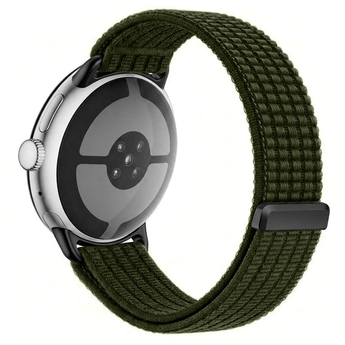 Google Pixel Watch 4 - 45mm Ultra Thin Nylon Strap (Dark Green)