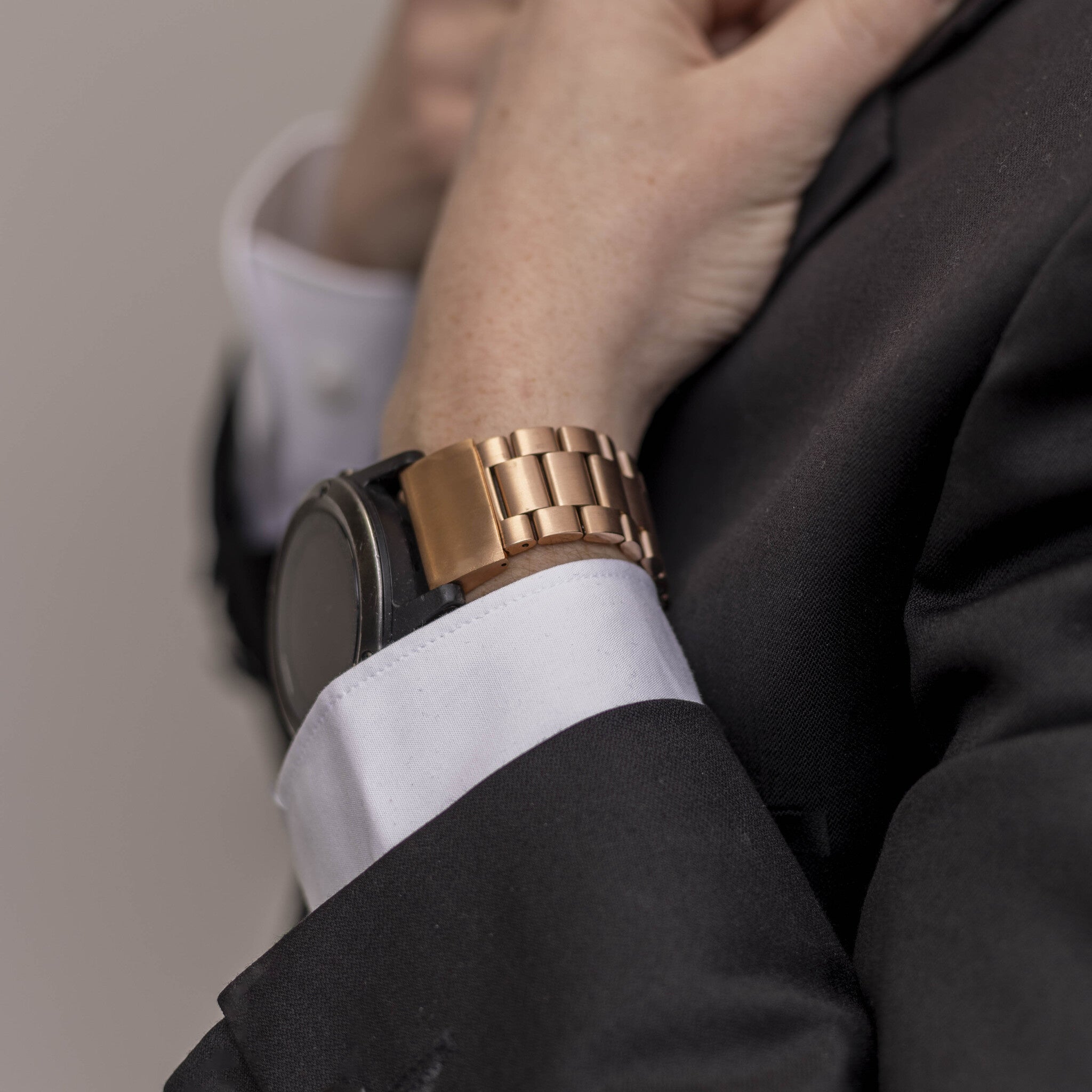 Correa acero Garmin Forerunner 970 (rosa dorado)