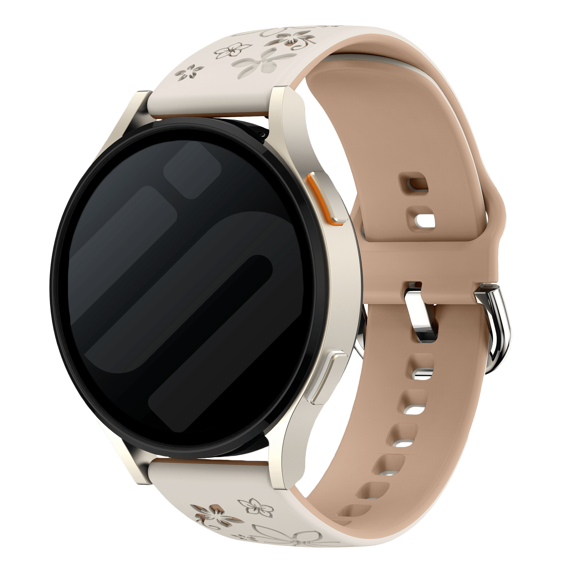 Correa silicona 'Flores' Amazfit GTS 3 (blanco estrella/beige)