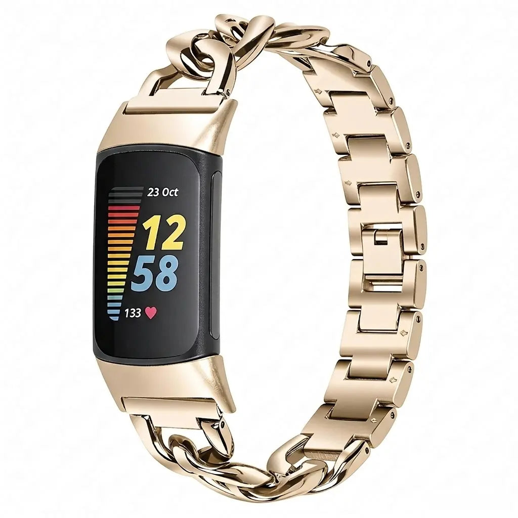 Correa cadena de acero Fitbit Charge 6 (blanco estrella)