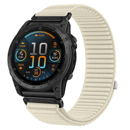 Correa nylon ondulada Garmin Fenix 8 - 43mm (blanco estrella)
