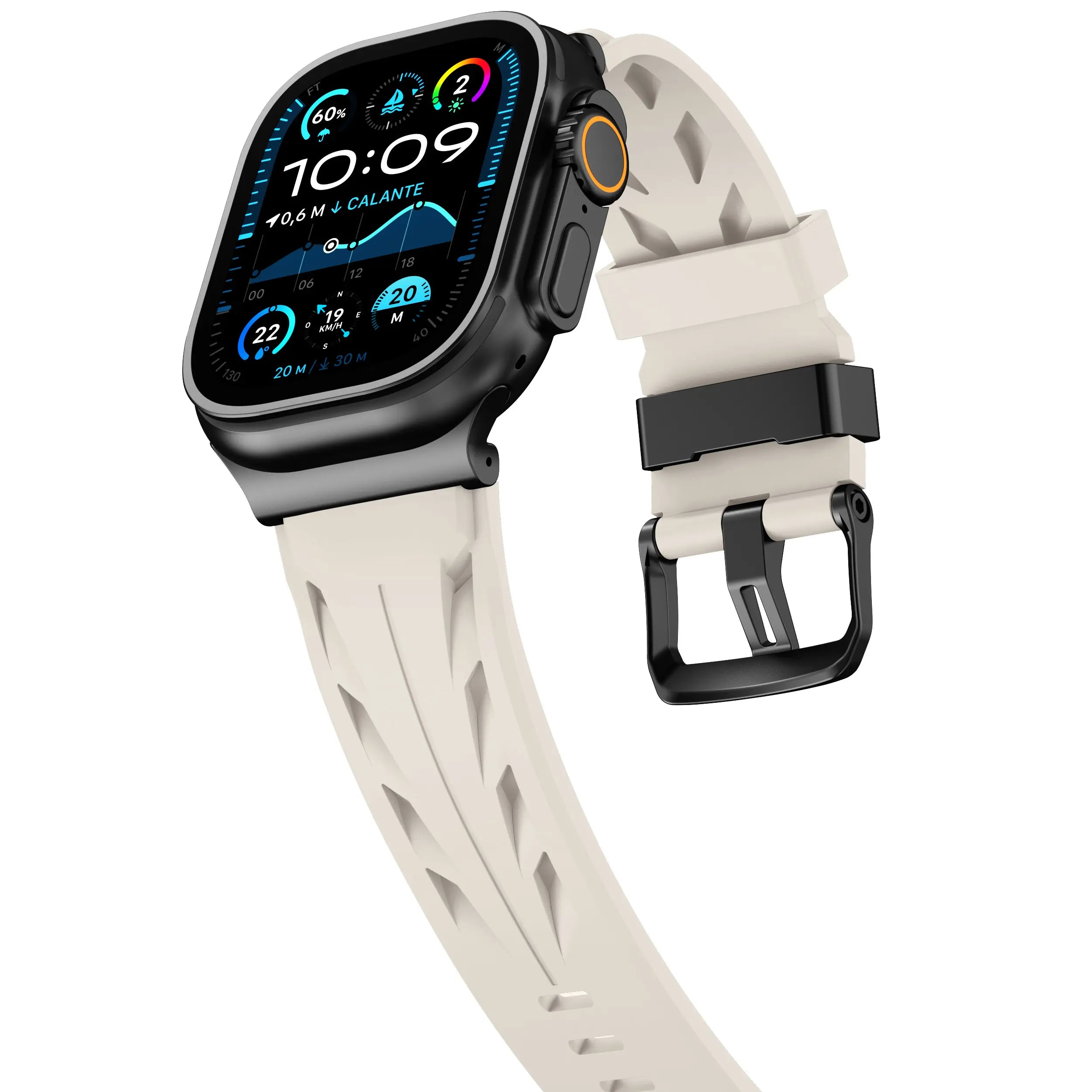 Correa silicona race Apple Watch (blanco estrella)