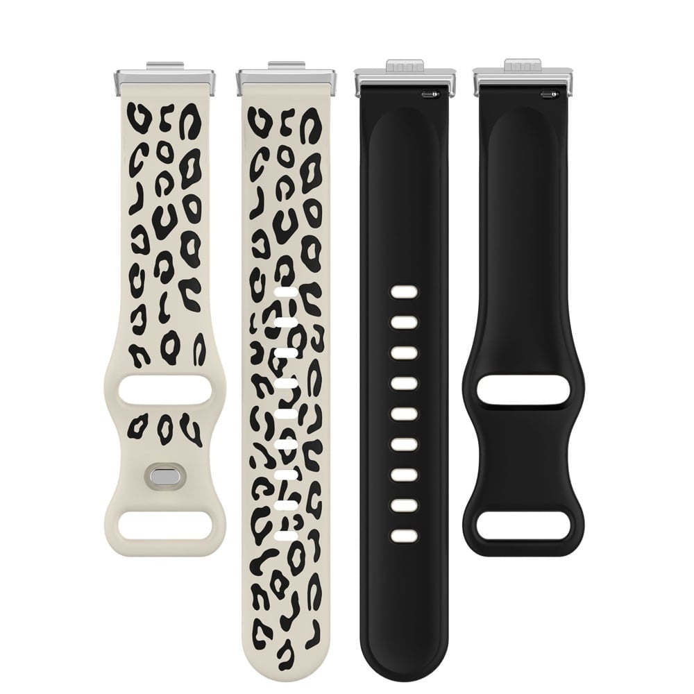 Correa silicona con estampado leopardo Huawei Watch Fit 4 Pro (blanco estrella/negro)