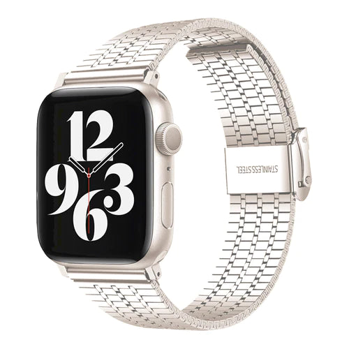 Correa acero inoxidable Apple Watch (blanco estrella)