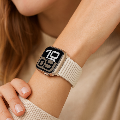Correa nylon ondulada Apple Watch Ultra (blanco estrella)