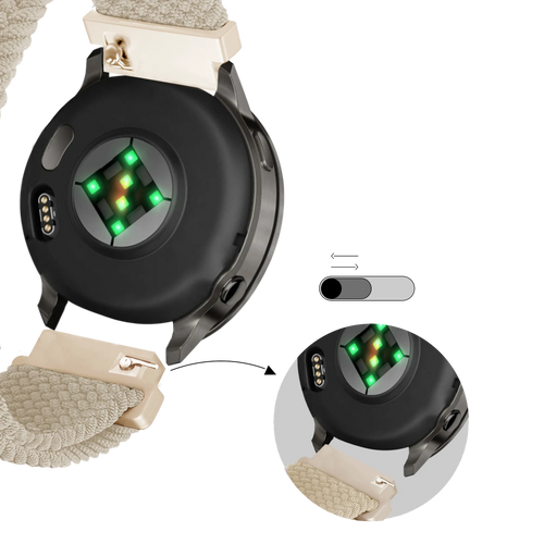 Bandz Correa trenzada ajustable Garmin Forerunner 265s (blanco estrella)