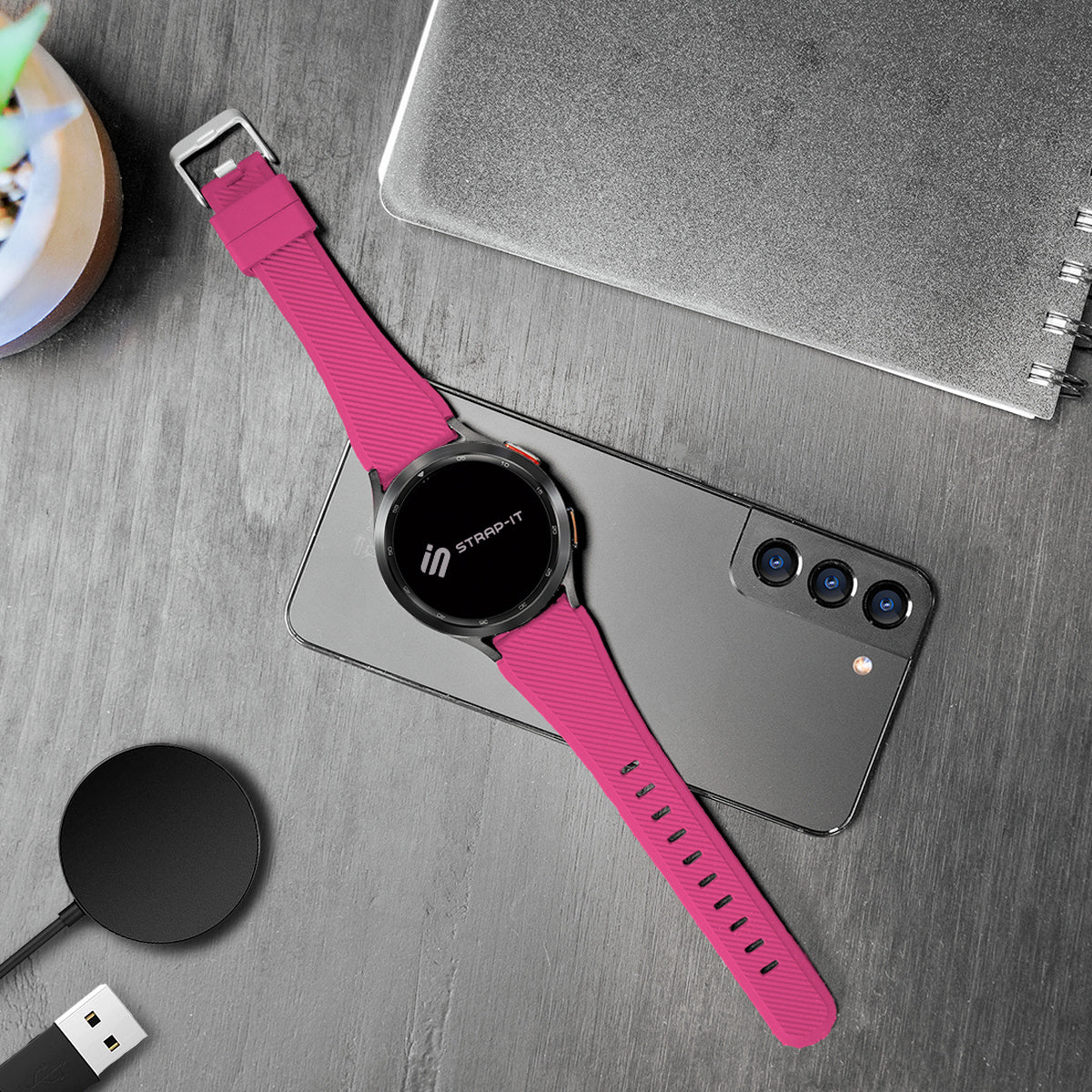 Correa silicona sarga Amazfit Cheetah (Pro) (rosa brillante)