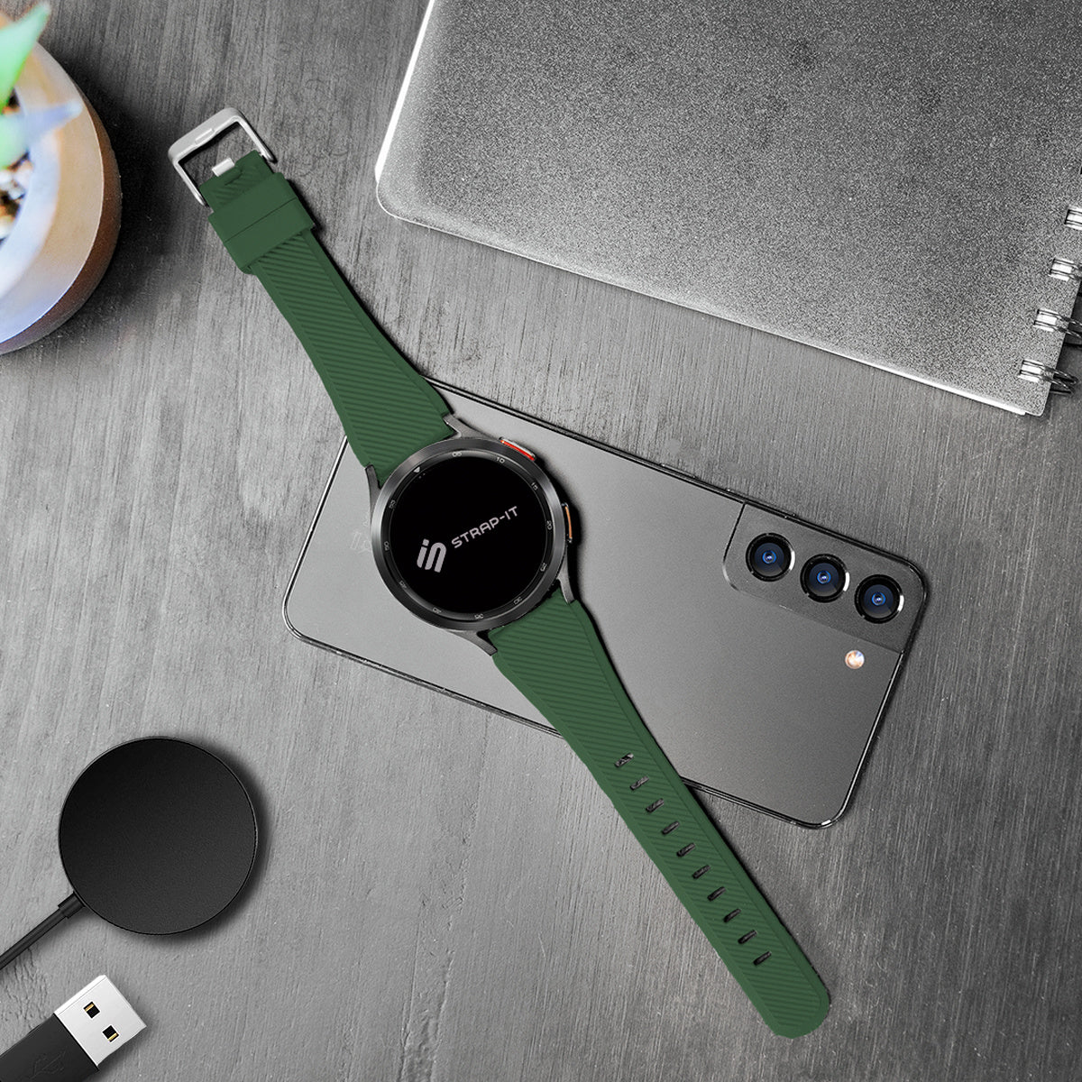 Correa silicona sarga Amazfit Active (verde oscuro)
