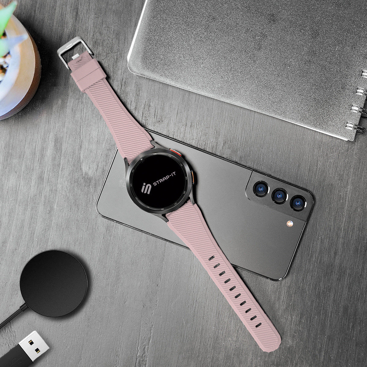 Amazfit Bip U (Pro) Twill Silicone Strap (Pink)