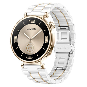 Correa ceramica Huawei Watch GT 6 41mm (blanco/dorado)
