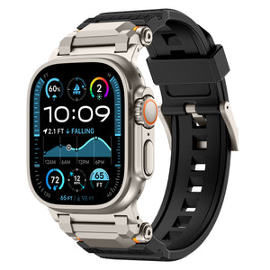 Correa silicona 'Aventurero' Apple Watch (negra/titanio)