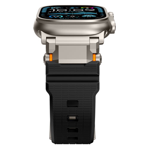 Correa silicona 'Aventurero' Apple Watch (negra/titanio)