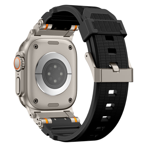 Correa silicona 'Aventurero' Apple Watch (negra/titanio)