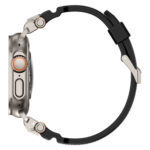 Correa silicona 'Aventurero' Apple Watch (negra/titanio)