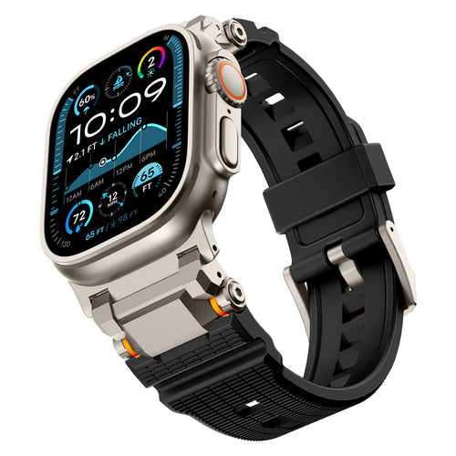Correa silicona 'Aventurero' Apple Watch (negra/titanio)