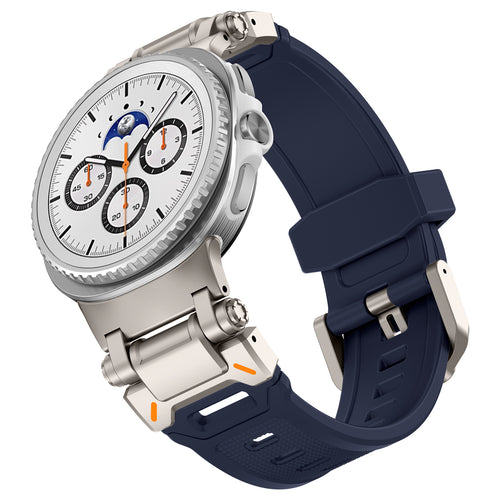Correa silicona 'Explorer' Samsung Galaxy Watch 8 Classic azul con titanio)
