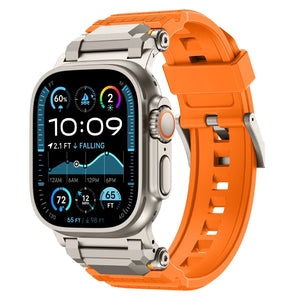 Correa silicona 'Aventurero' Apple Watch (naranja/titanio)