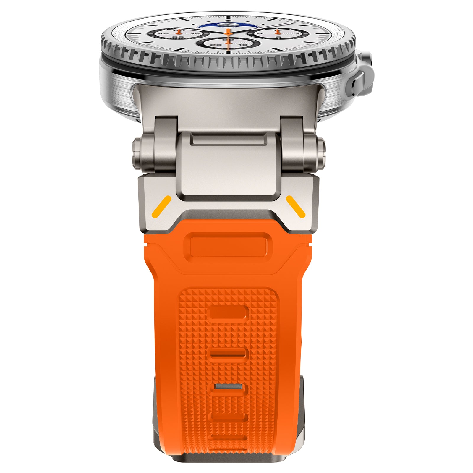 Correa silicona 'Explorer' Samsung Galaxy Watch 8 Classic naranja con titanio