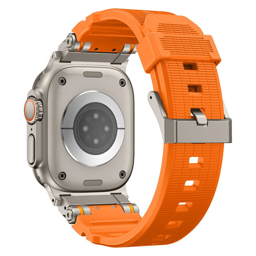 Correa silicona 'Aventurero' Apple Watch (naranja/titanio)
