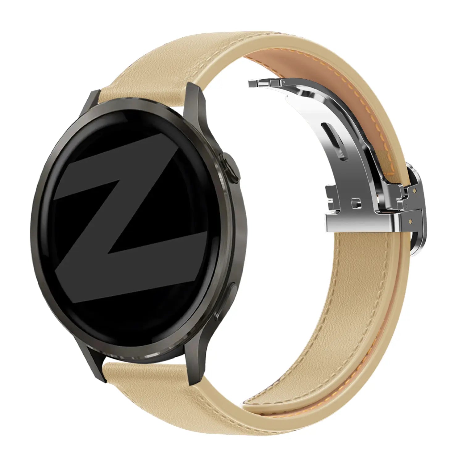 Bandz Correa cuero 'D-Type' Actyve Smartwatch 20mm (creme)