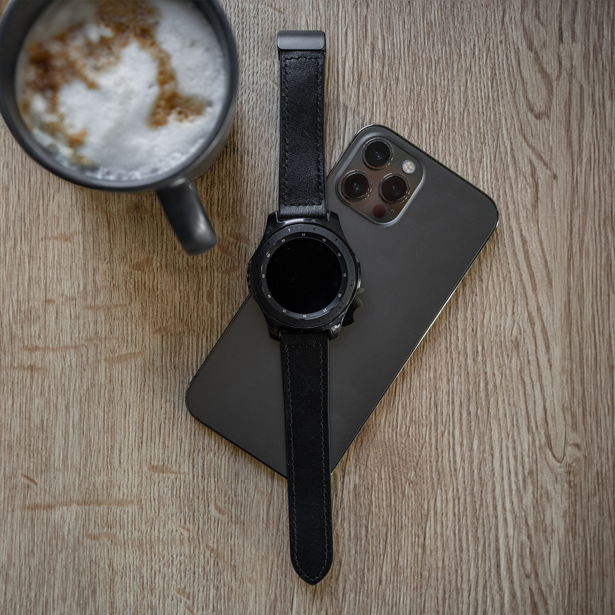 Correa cuero con hebilla en D Amazfit Bip 6 (negro)