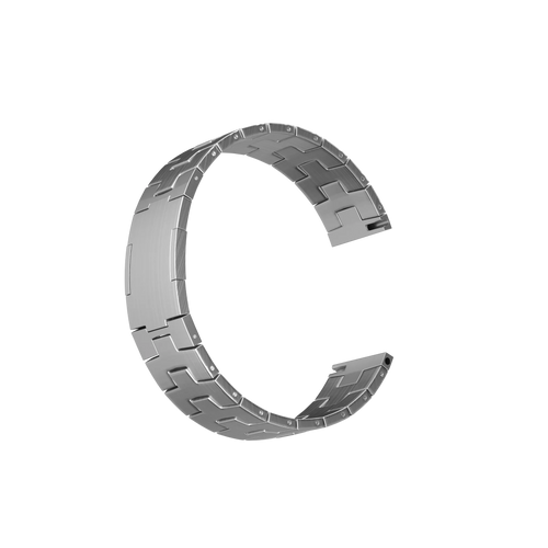 Suunto Run Titanium Grain Strap (Flat Buckle) (Silver)
