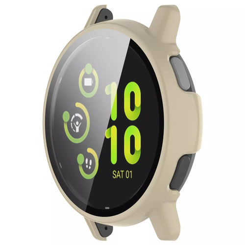 Funda rígida con vidrio Garmin Vivoactive 5 (beige)