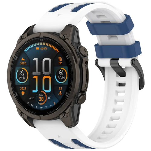 quickfit 22mm sport grain band white blue