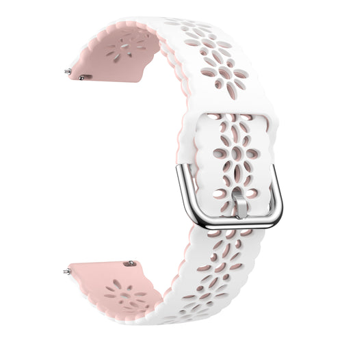 Correa de silicona con relieve Amazfit Bip U (Pro) (blanco/rosa)