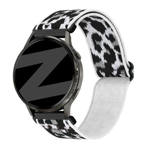 Bandz Correa nylon elástica Oozoo Smartwatch 20mm (leopardo blanco)