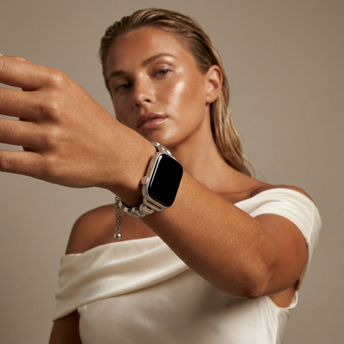 xoxo Wildhearts Correa acero 'hearts' Apple Watch (blanco estrella)