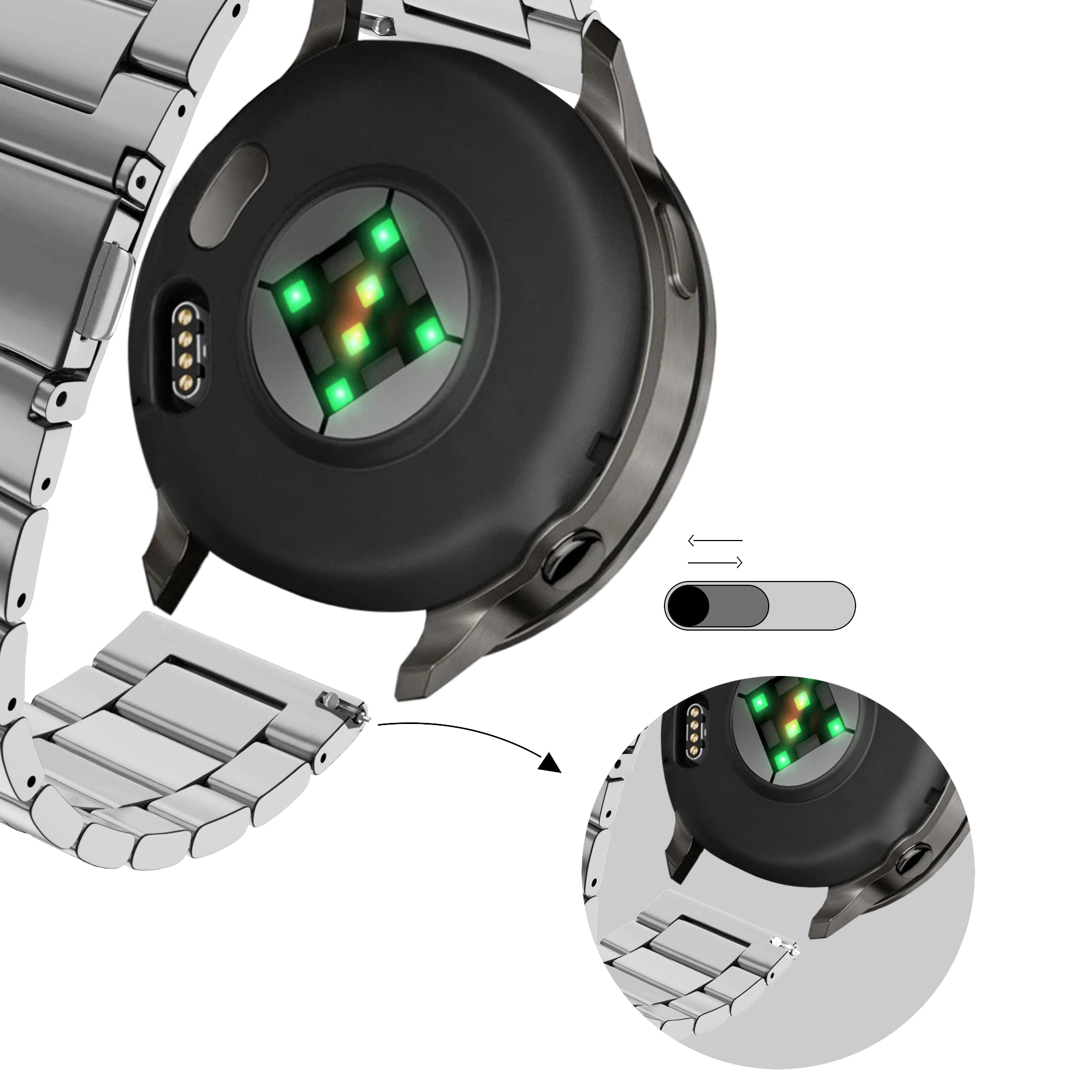 Bandz Garmin Approach J1 Steel Strap 'Classic' (Silver)